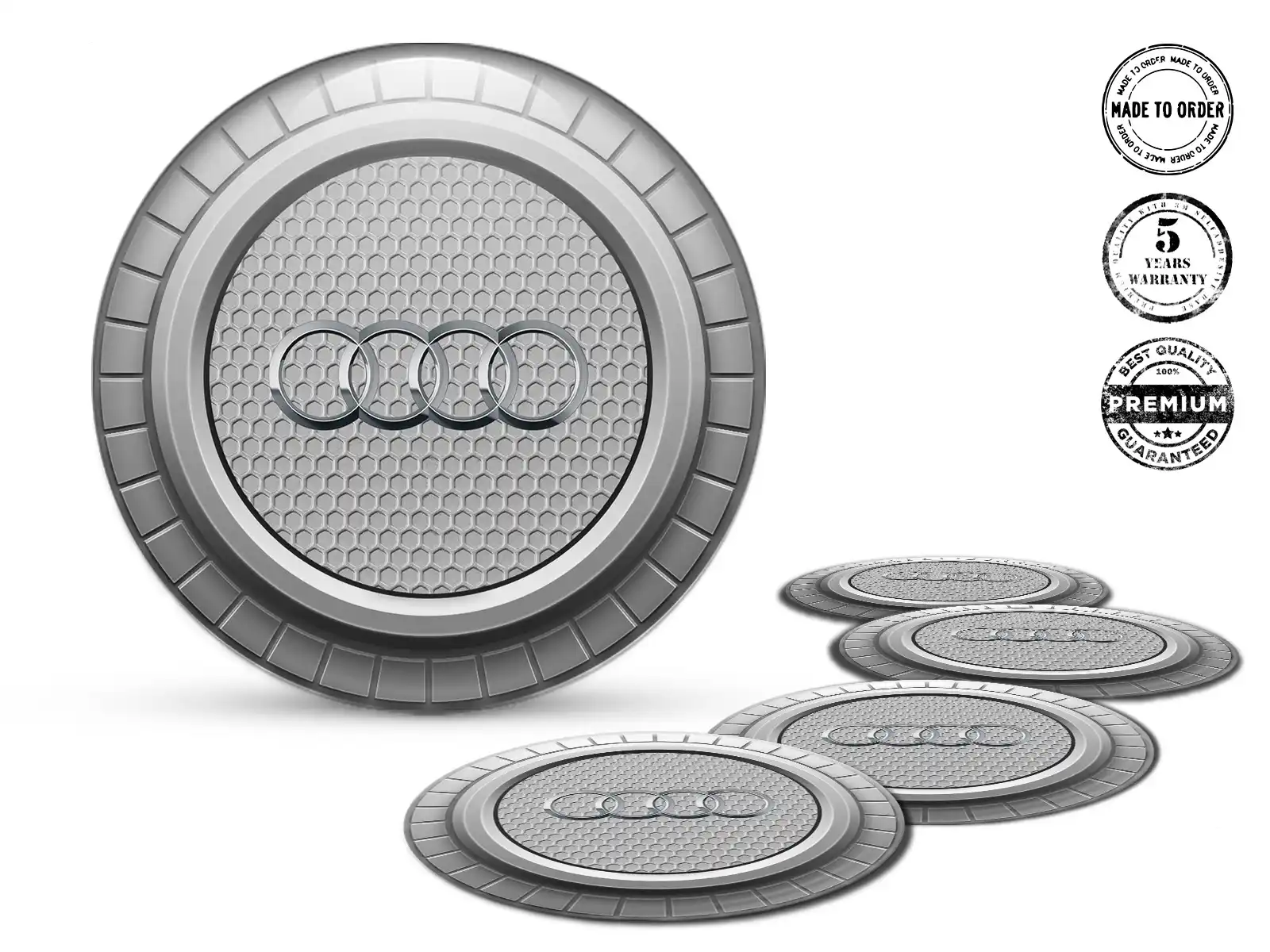 Audi Calcomanía de Aro Estilo Edición de Cúpula Premium